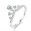 Crown Ring 925 Sterling Silver Moissanite Five Point Tiara Design