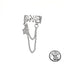 Ear Cuff with Chain 925 Sterling Silver Honey Word