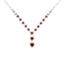 Garnet Heart Necklace 925 Sterling Silver Multi-Heart Lariat Drop