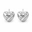 Heart Stud Earrings 925 Sterling Silver Baseball Stitch Design