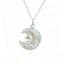 Moon And Star Necklace 925 Sterling Silver Woven Moon Design