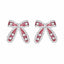 Pink Bow Stud Earrings in 925 Sterling Silver