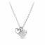Heart Charm Necklace 925 Sterling Silver Double Heart Pendant with Cubic Zirconia