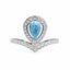 Teardrop Ring 925 Sterling Silver 1 Carat Cubic Zirconia Crown Design