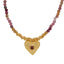 Tourmaline Necklace 925 Sterling Silver Heart Pendant with Beaded Gemstone Strand