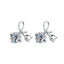 Ginkgo Leaf Earrings in 925 Sterling Silver with Moissanite