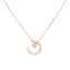 Moon And Star Necklace 925 Sterling Silver Rose Gold Plated With Cubic Zirconia