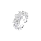 Open Flower Cluster Ring in 925 Sterling Silver
