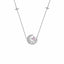 Crescent Moon Necklace in 925 Sterling Silver with Heart Accent