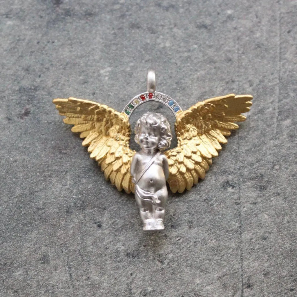 Angel Necklace 925 Sterling Silver With Halo Frame
