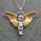 Angel Necklace 925 Sterling Silver With Halo Frame