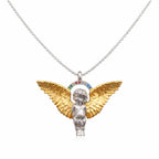 Angel Necklace 925 Sterling Silver With Halo Frame