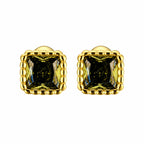 Birthstone Sugar Cube Stud Earrings in 925 Sterling Silver