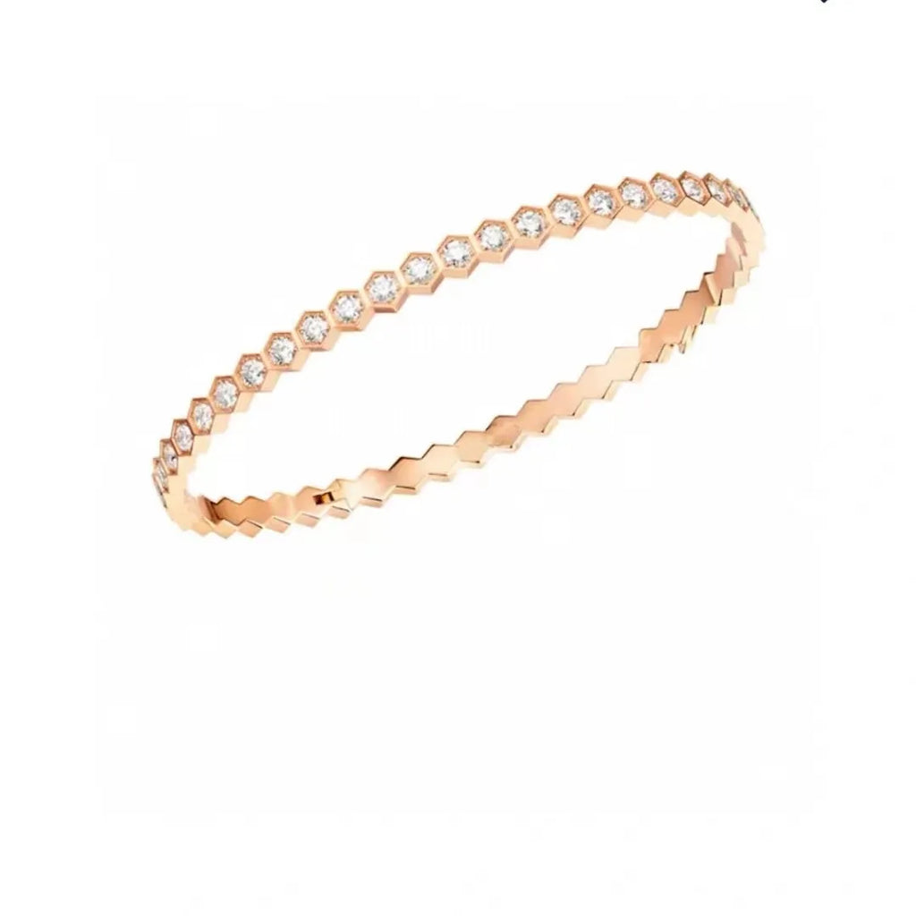 925 Sterling Silver Stackable Bangle Bracelet with Cubic Zirconia