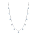 925 Sterling Silver Choker Necklace Teardrop Cubic Zirconia Multi Drop