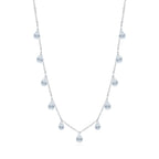 925 Sterling Silver Choker Necklace Teardrop Cubic Zirconia Multi Drop