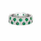 925 Sterling Silver Cubic Zirconia Wide Band Statement Ring