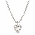 925 Sterling Silver Heart Necklace With Irregular Textured Pendant