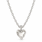 925 Sterling Silver Heart Necklace With Irregular Textured Pendant