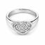 925 Sterling Silver Heart Ring with Engraved Rose