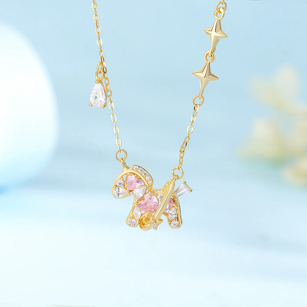 Horse Necklace for Women | 925 Sterling Silver Cubic Zirconia Pendant