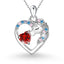 925 Sterling Silver Birthstone Necklace with Unicorn Heart Pendant