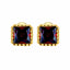 Birthstone Sugar Cube Stud Earrings in 925 Sterling Silver