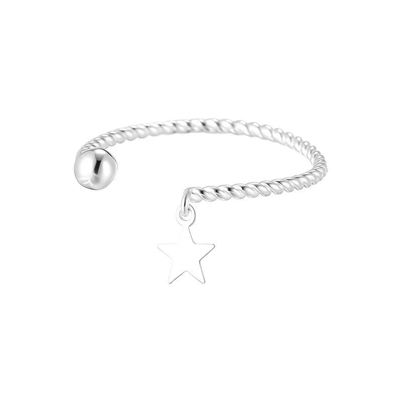 925 Sterling Silver Stackable Rings with Star and Wing Details