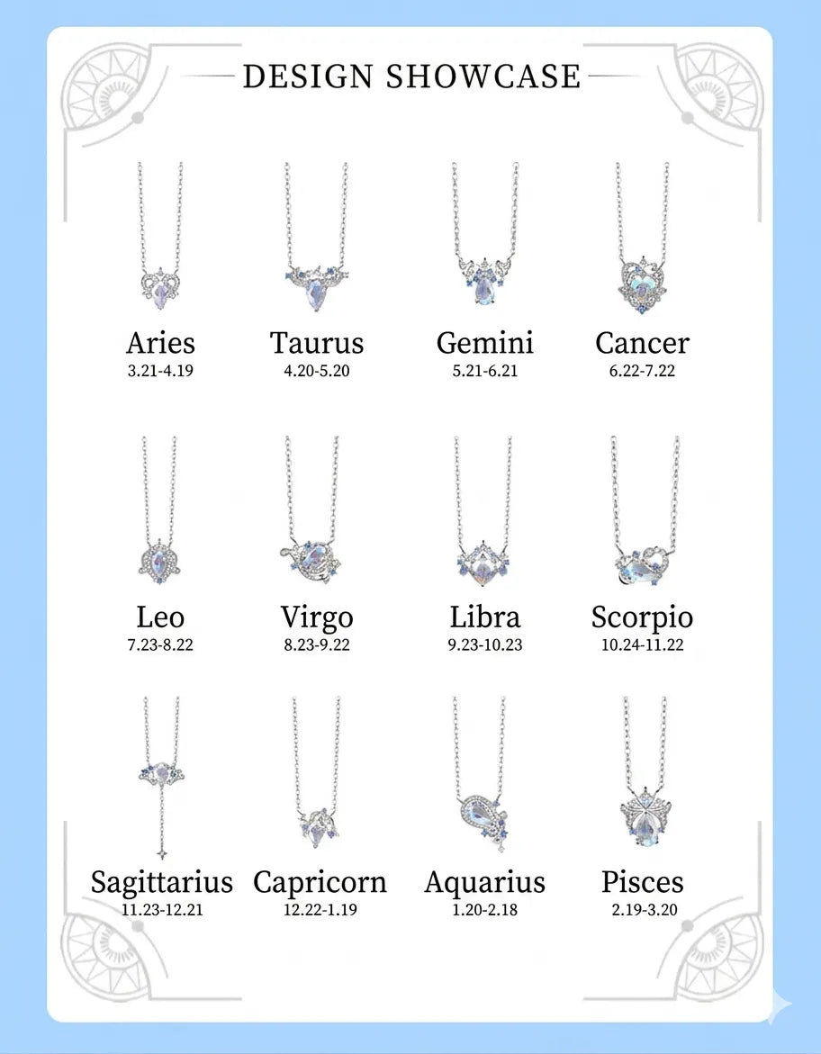 Zodiac Sign Necklace in 925 Sterling Silver