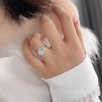 Crown Ring Set 925 Sterling Silver 2 Carat Pear Cut Cubic Zirconia Wide Band