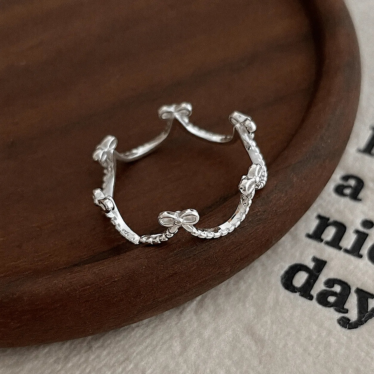 Minimalist Ring 925 Sterling Silver Adjustable Crown Band
