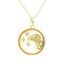 Zodiac Coin Pendant Necklace 925 Sterling Silver Gold