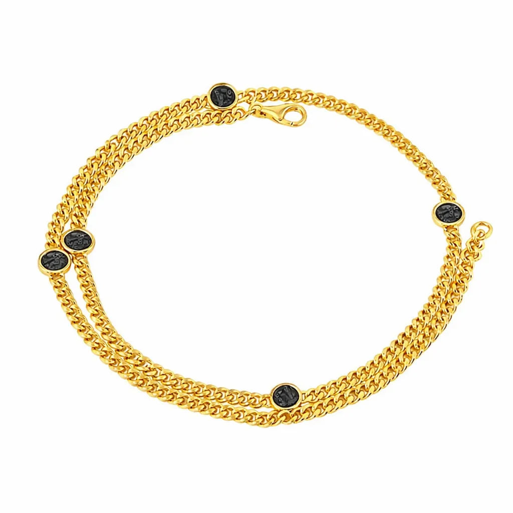Athena Multi Coin 925 Sterling Silver Necklace