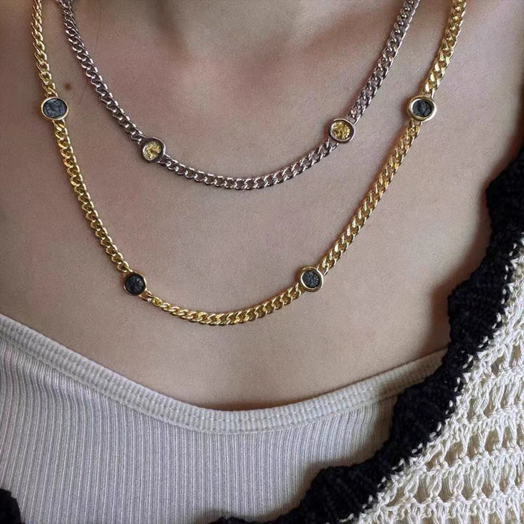 Athena Multi Coin 925 Sterling Silver Necklace