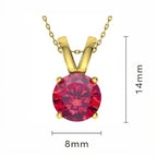 925 Sterling Silver Birthstone Solitaire Pendant Necklace for Women with Cubic Zirconia