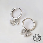 925 Sterling Silver Butterfly Hoop Earrings with Butterfly Charm