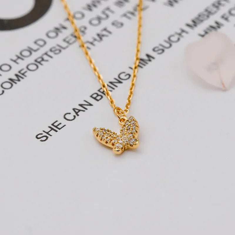 925 Sterling Silver Butterfly Necklace with Cubic Zirconia Pendant for Women