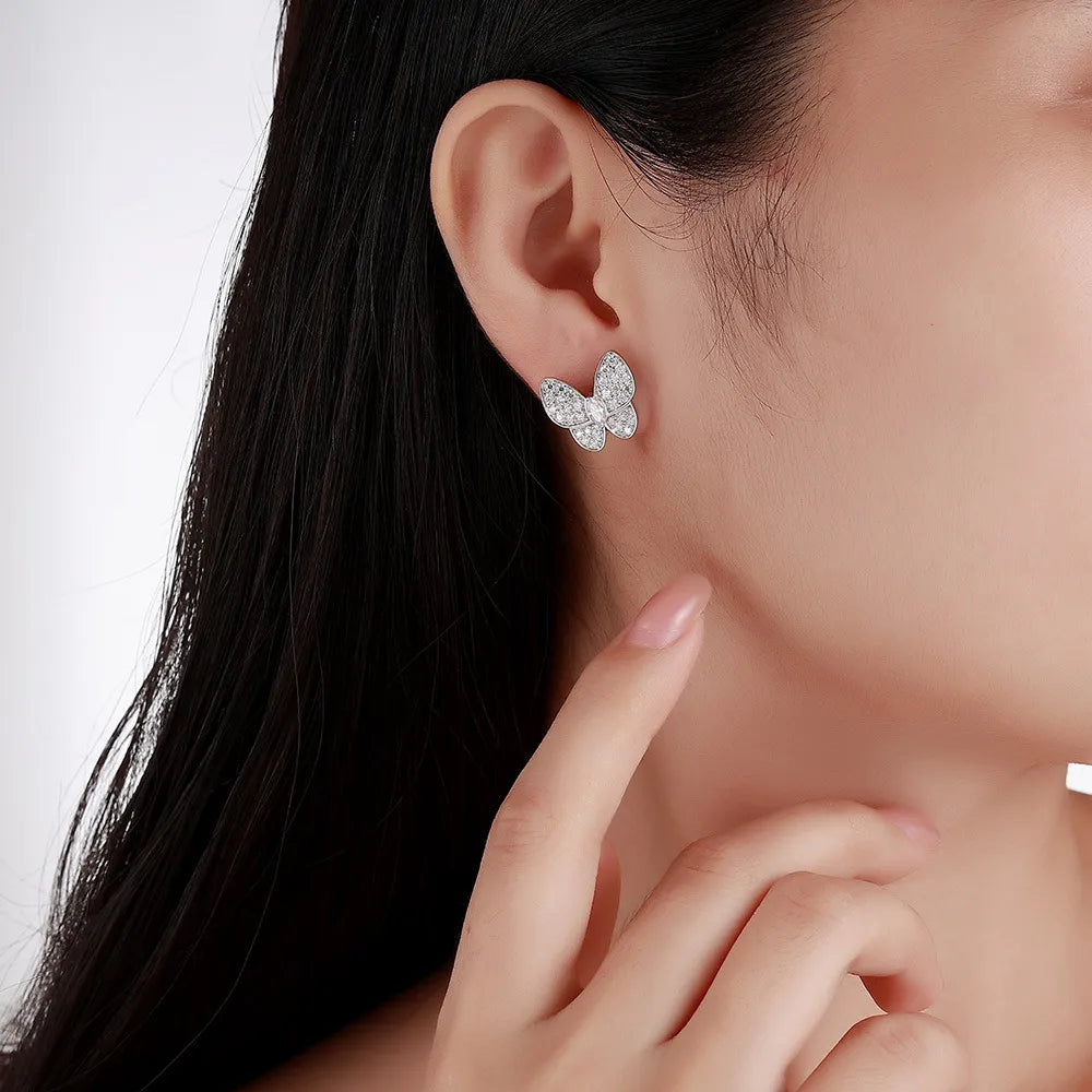 Marquise Butterfly Stud Earrings in 925 Sterling Silver