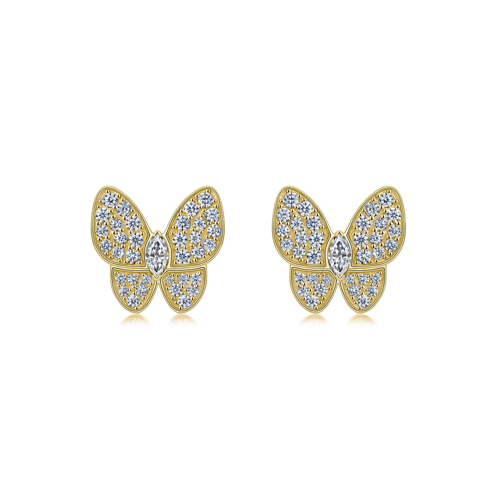 Marquise Butterfly Stud Earrings in 925 Sterling Silver