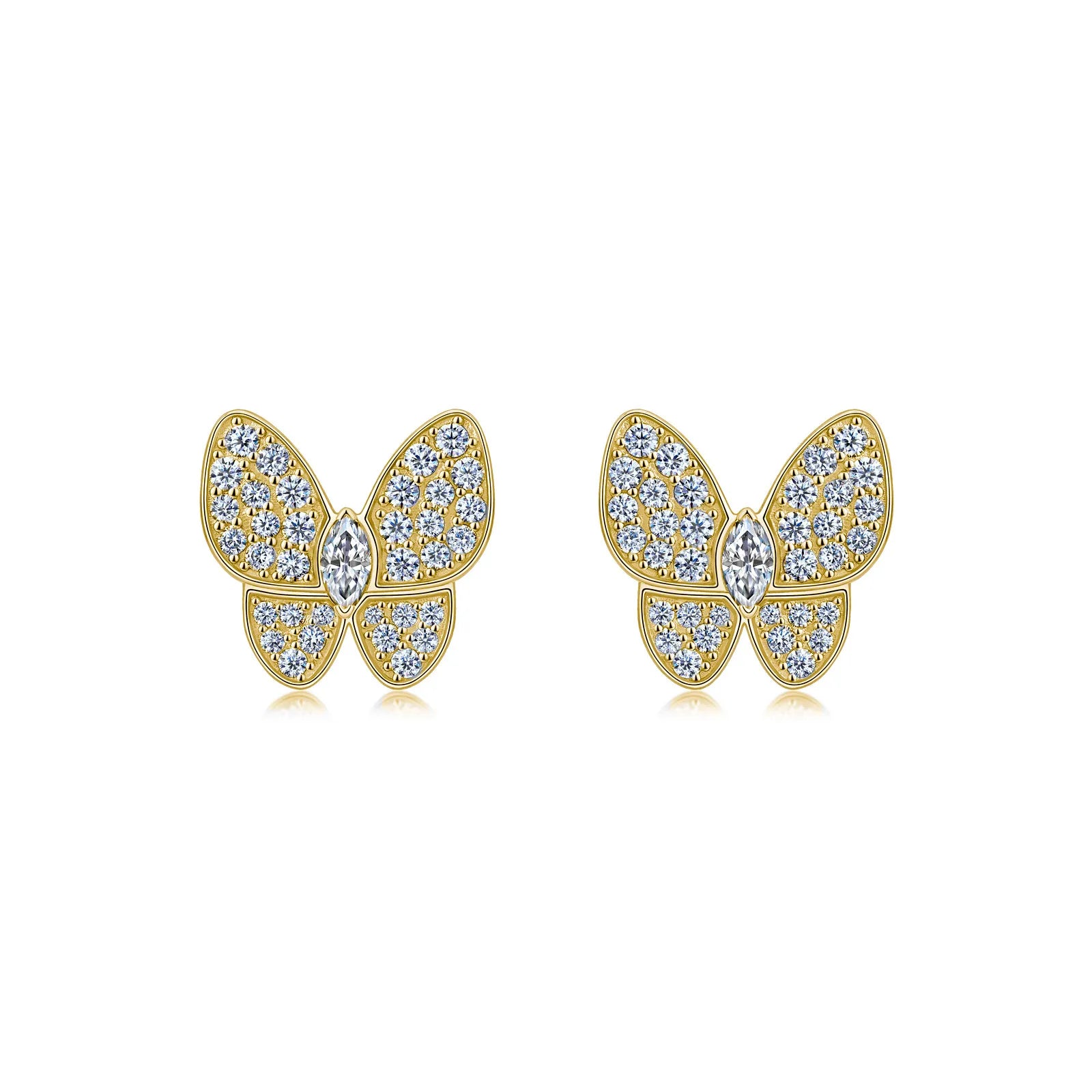 Marquise Butterfly Stud Earrings in 925 Sterling Silver