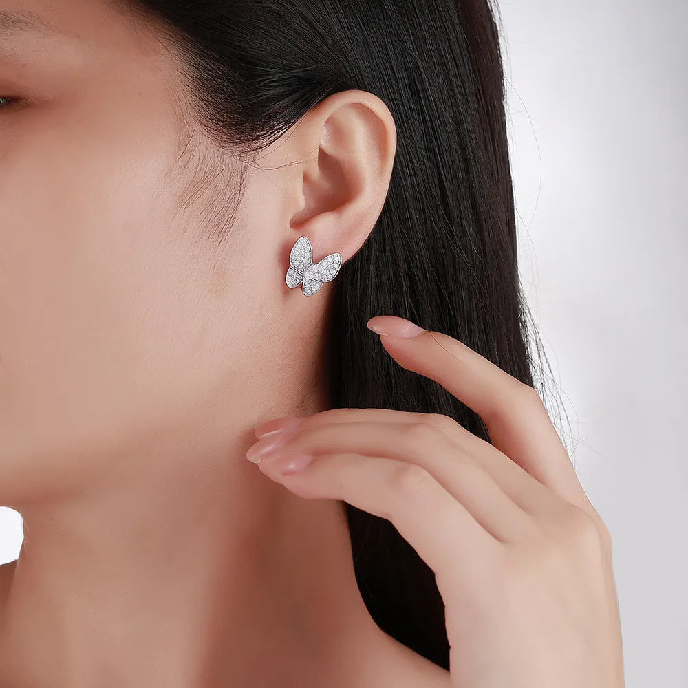 Marquise Butterfly Stud Earrings in 925 Sterling Silver