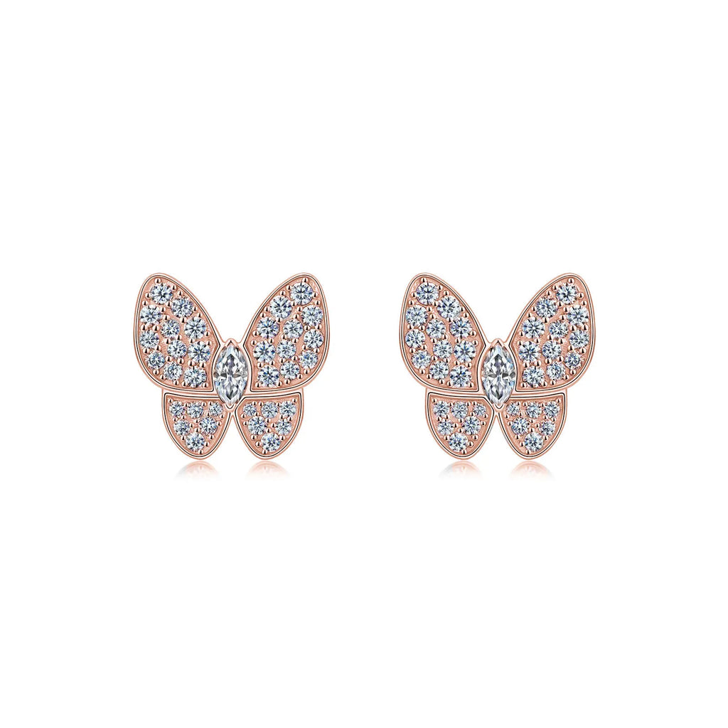 Marquise Butterfly Stud Earrings in 925 Sterling Silver