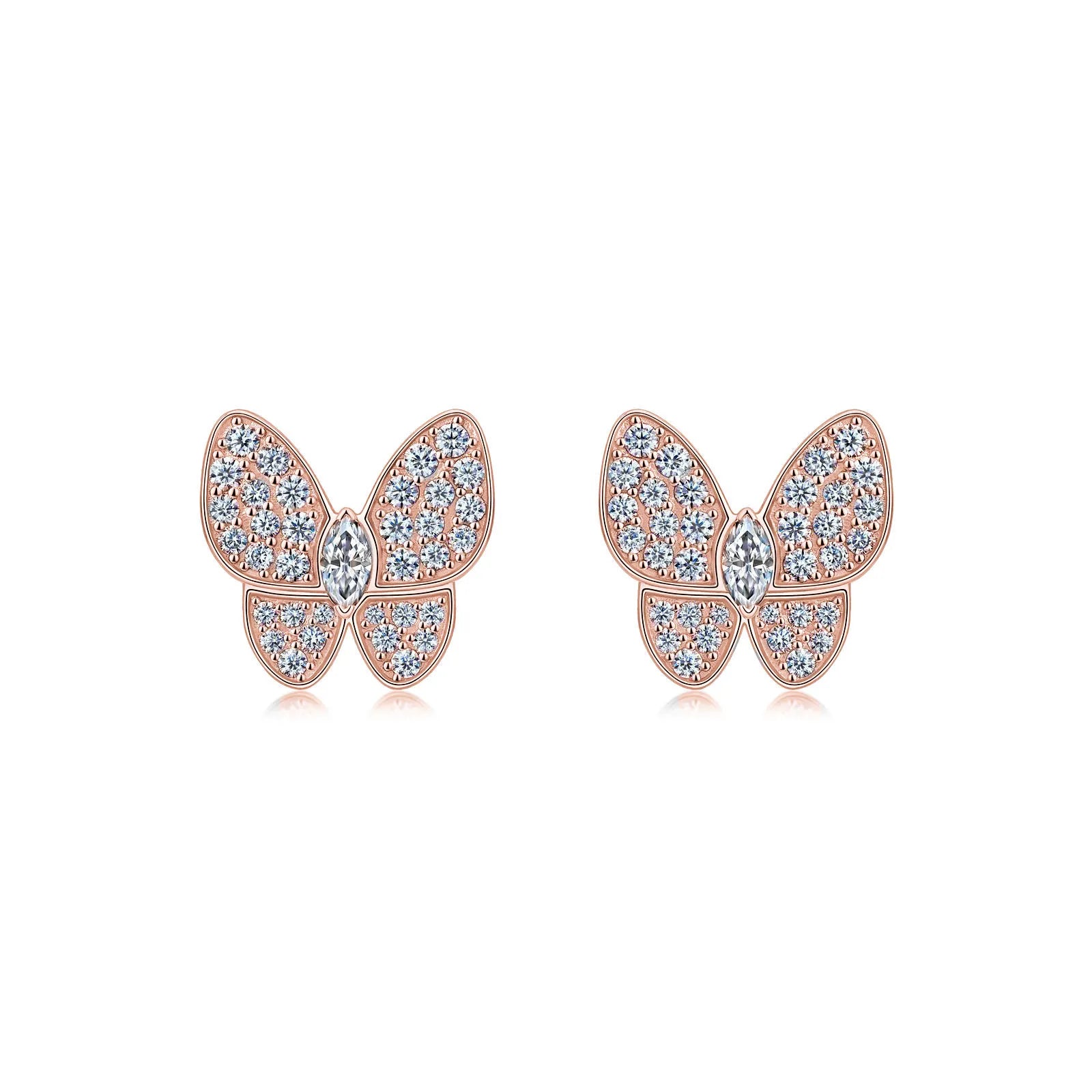 Marquise Butterfly Stud Earrings in 925 Sterling Silver