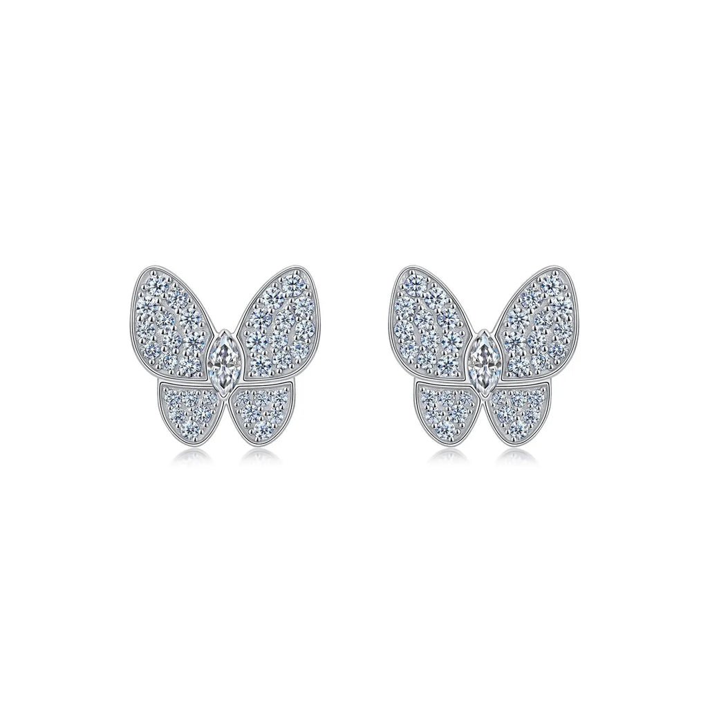 Marquise Butterfly Stud Earrings in 925 Sterling Silver