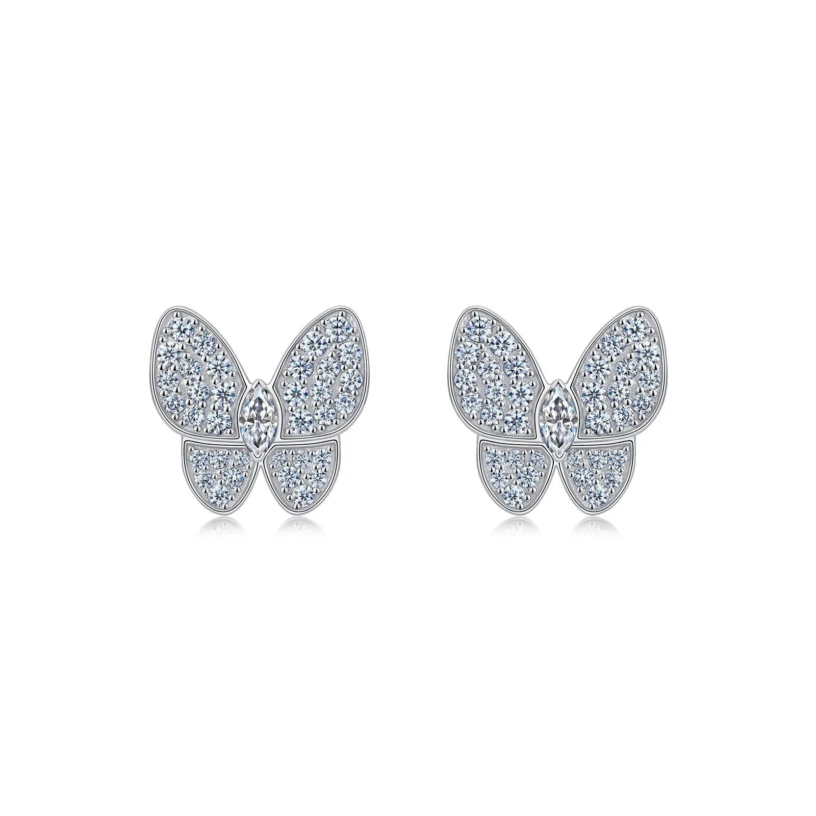 Marquise Butterfly Stud Earrings in 925 Sterling Silver