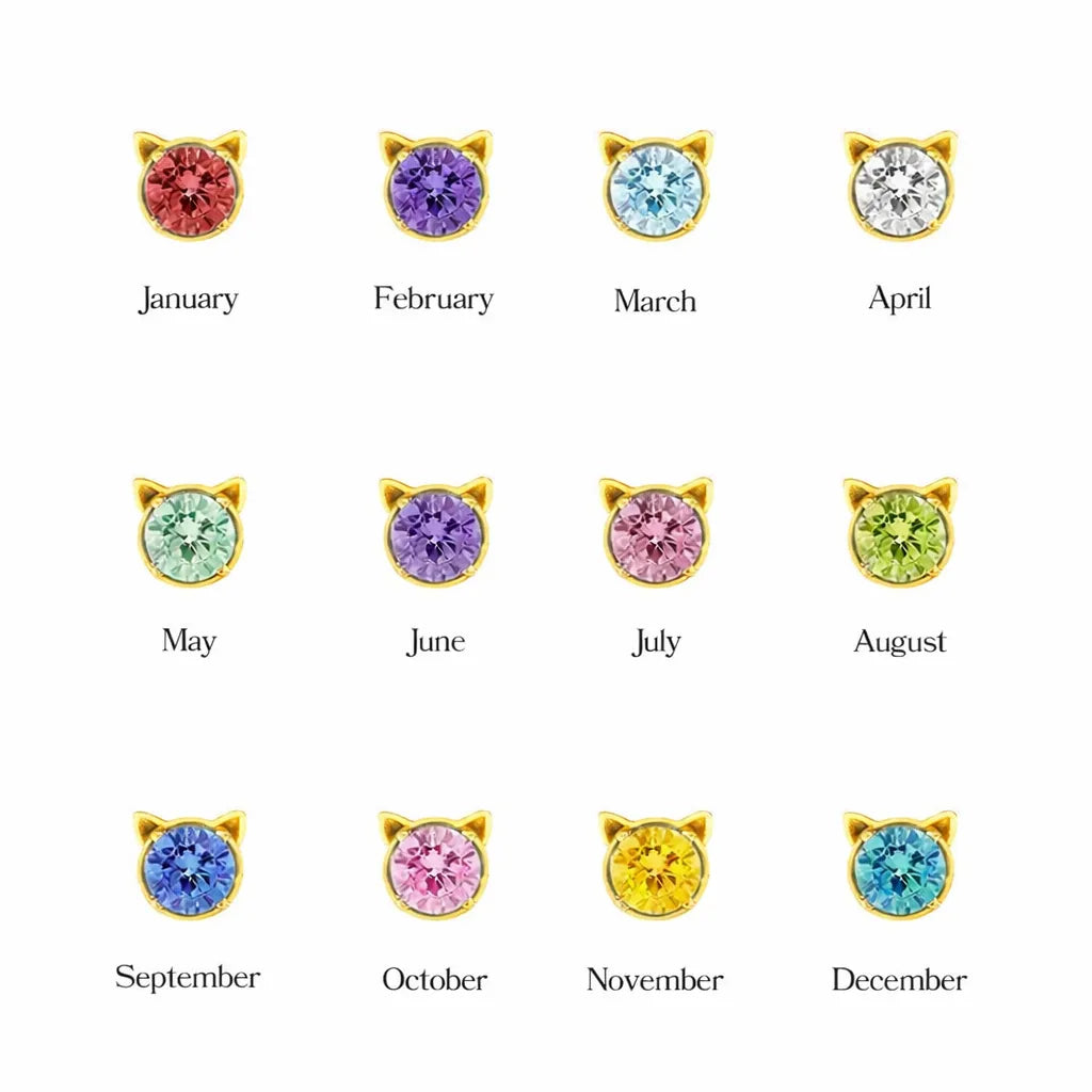 925 Sterling Silver Birthstone Bracelet with Cat Cubic Zirconia for Women