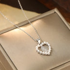 Virgin Mary Necklace Catholic Pearl Heart 925 Sterling Silver Gold Plated 18 Inch Adjustable