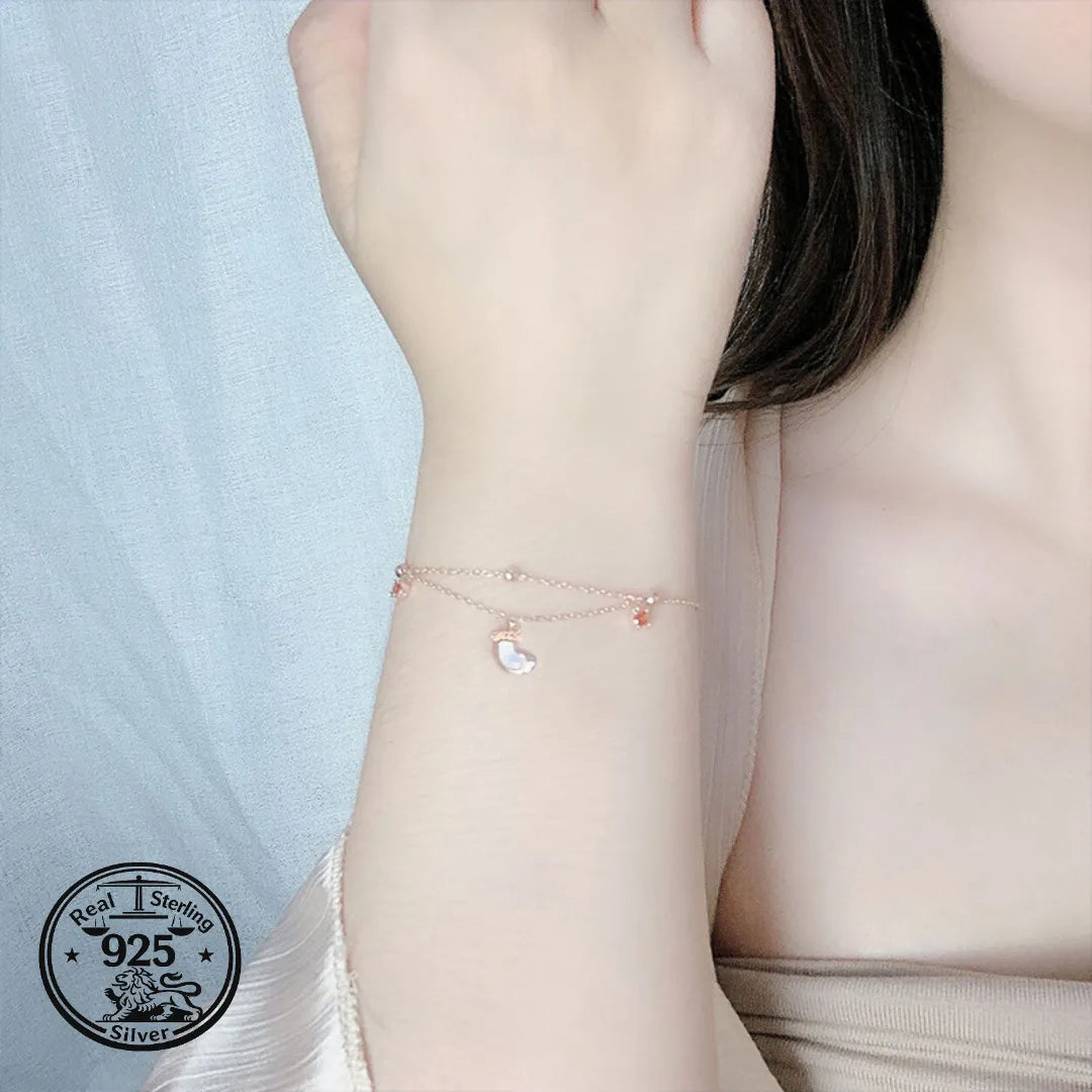 925 Sterling Silver Christmas Bracelet with Stocking Charm