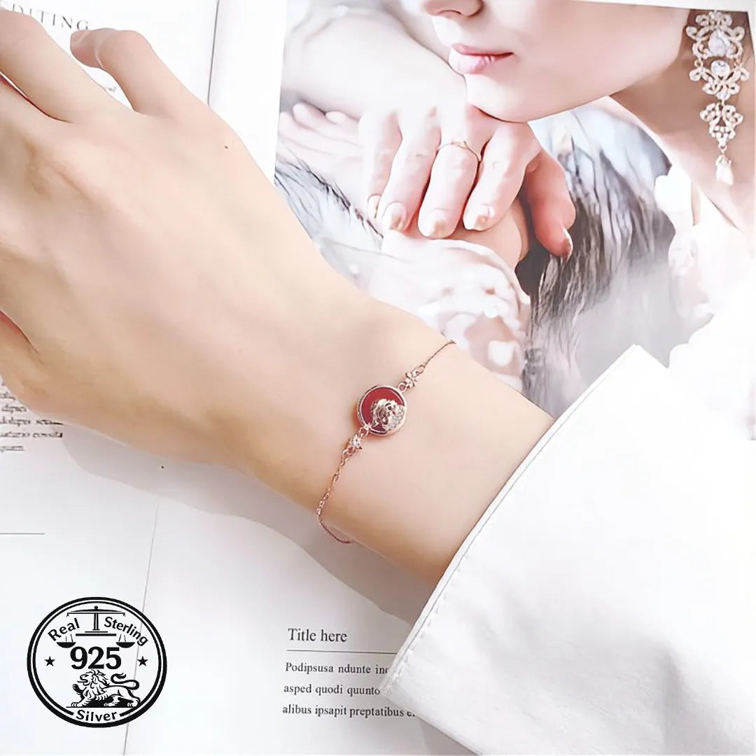 925 Sterling Silver Christmas Bracelet with Santa Medallion