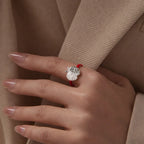 Christmas Apple Ring in 925 Sterling Silver